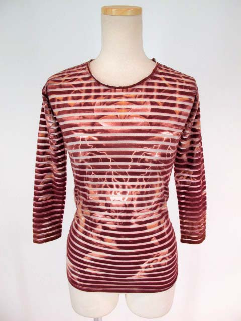 Jean Paul GAULTIER FEMME 悪魔柄シースルーボーダーカットソー
