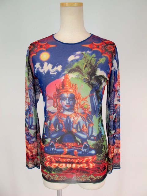 Jean Paul GAULTIER FEMME 神仏柄パワーネット長袖カットソー