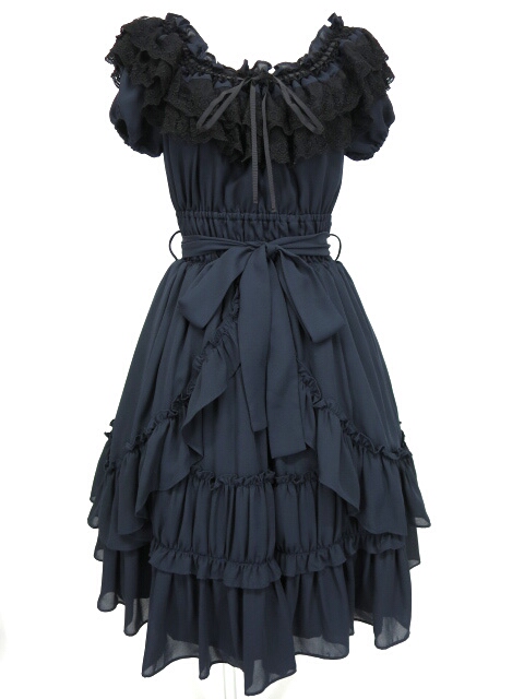 Mille Fleurs レースとジョーゼットのワンピース