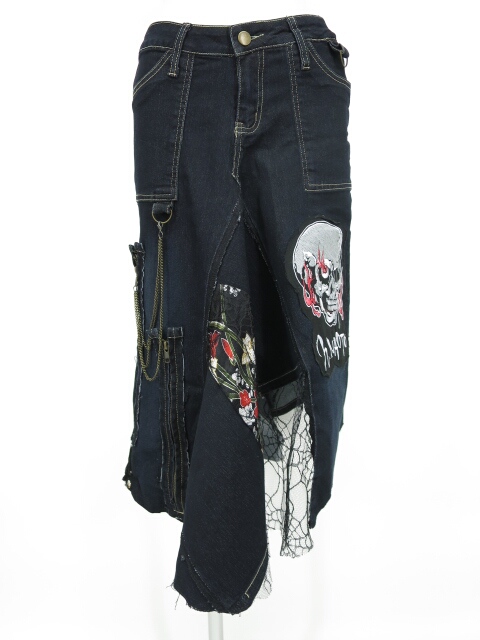 h.ANARCHY スカート h.ANARCHY スカート h.ANARCHY スカル刺繍付きデニムスカート 買取