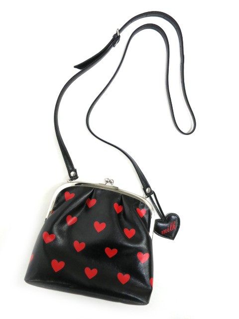 MILK ハート柄がま口ポシェット