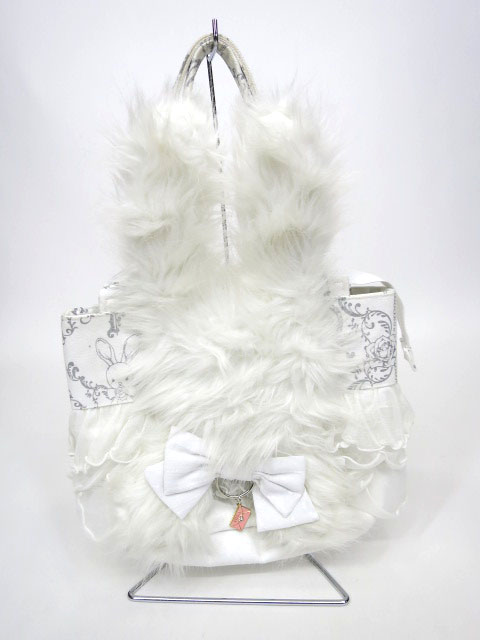h.NAOTO FRILL うさぎファー付きバッグ
