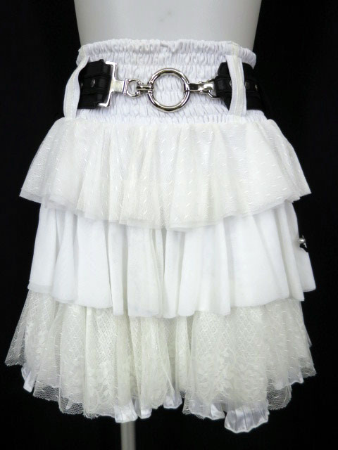 Ozz Croce ベルト付きチュールフリルスカート