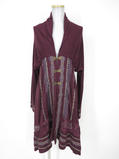 OZZ ANGELO レース付きロングカーディガン