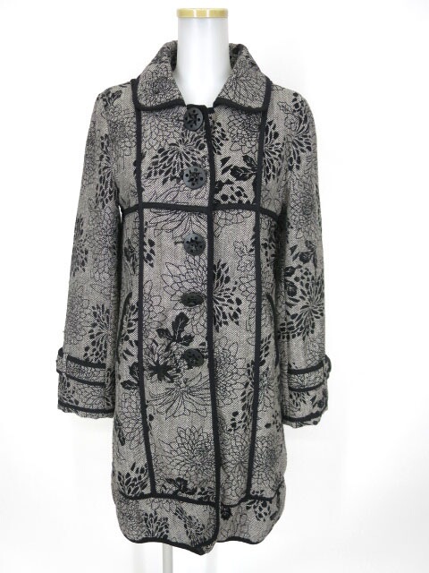 OZZ ONESTE フロッキー花柄ツイードコート