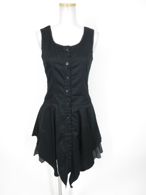 PEACE NOW ストライプフリル付きノースリーブワンピース