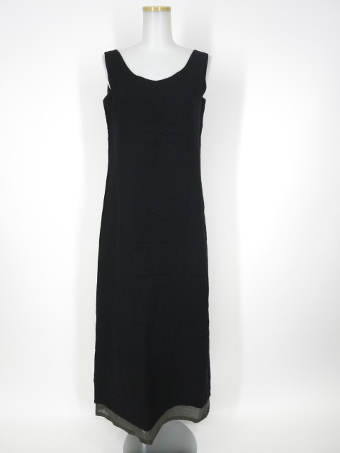 希少 90年製 ワイズ 上質 デザイン ノースリーブ ロングワンピース