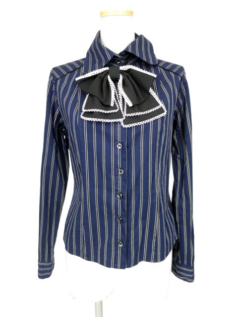 BPN レジメンストライプブラウス