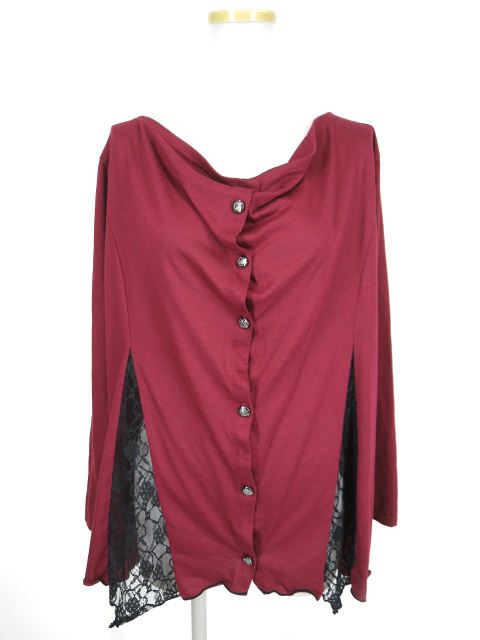 ALGONQUINS フロントドレープ＋レースのカーディガン