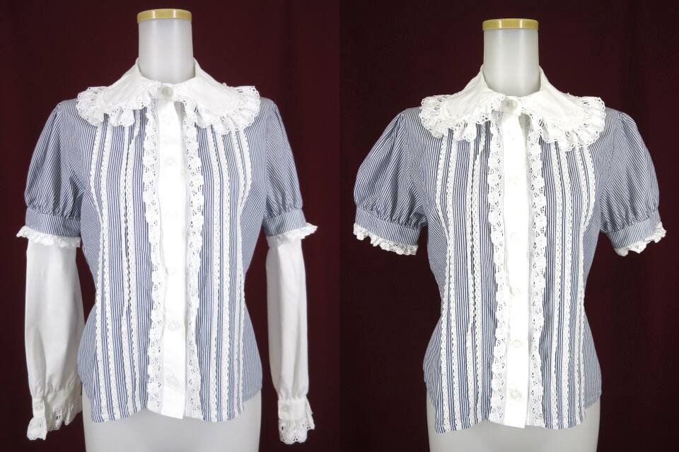 BABY THE STARS SHINE BRIGHT 薔薇＆王冠レースストライプブラウス