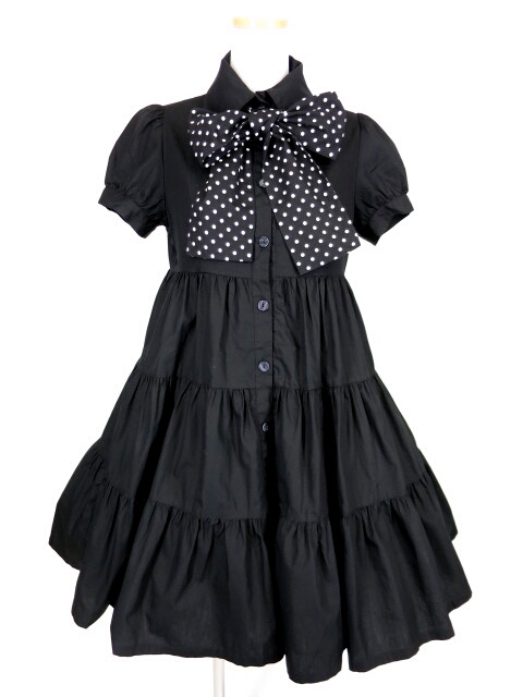 PEACE NOW ドットリボンタイ付き半袖ワンピース
