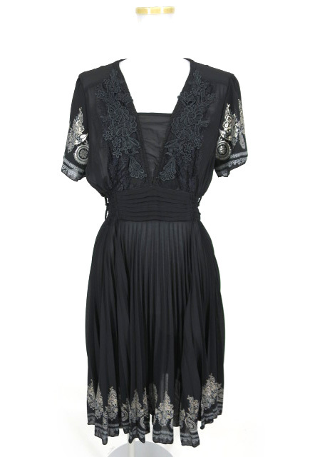 Rozen Kavalier シフォンプリーツ半袖ワンピース