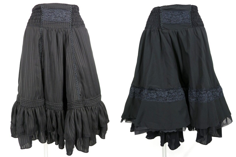 OZZ ONESTE ストライプリバーシブルボリュームスカート