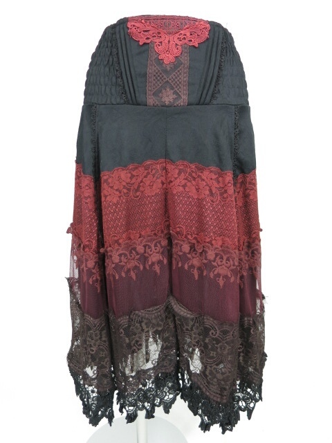 OZZ ANGELO レースティアード2wayロングスカート