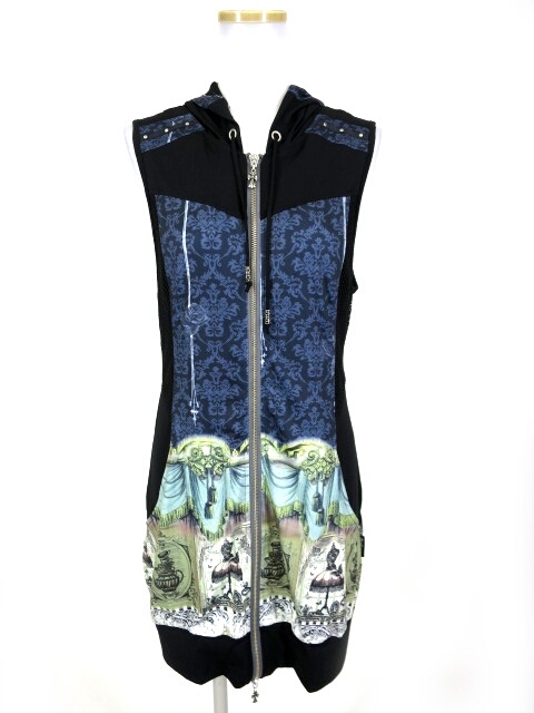 Ozz Croce Tea Party柄ノースリーブパーカー