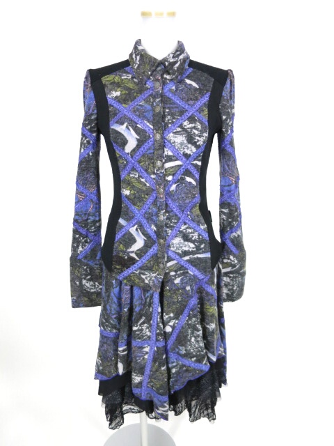 OZZ ONESTE 和柄ニットブラウス＆スカート セット