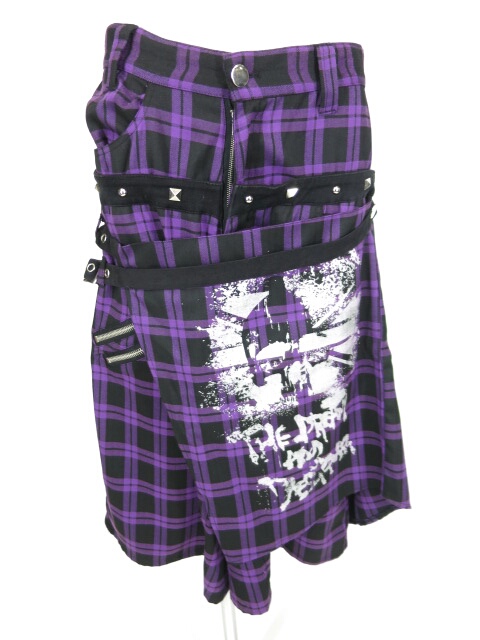 SEX POT フラップ付きチェック柄ハーフパンツ