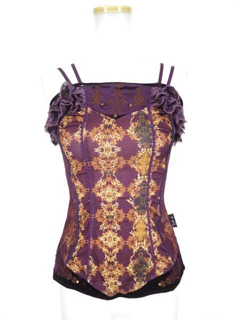 OZZ ANGELO ベロア切替総柄キャミソール