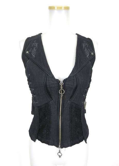 Rozen Kavalier バック編み上げジップアップベスト
