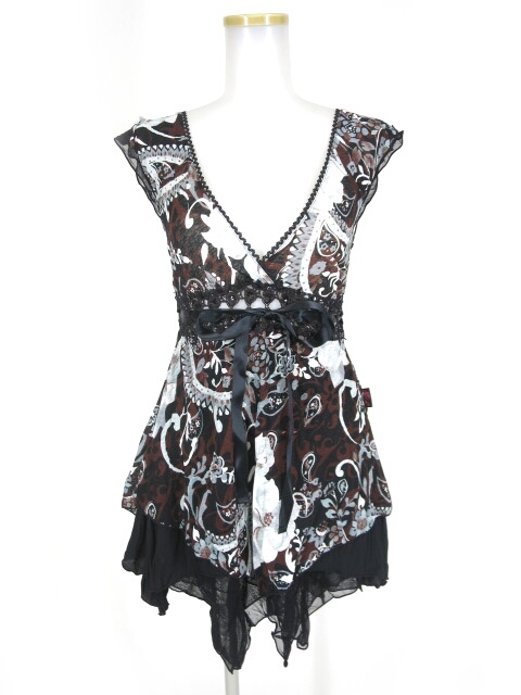 Ozz On ノースリーブ和柄チュニック