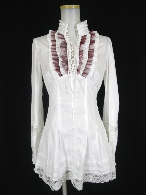 OZZ ONESTE フリル付きプルオーバーチュニックブラウス