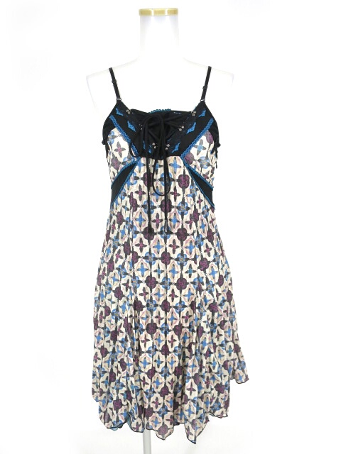 OZZ ONESTE 総柄プリーツキャミワンピース