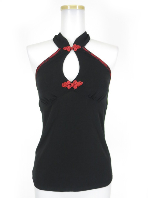 Qutie Frash チャイナボタンホルターネックキャミソール