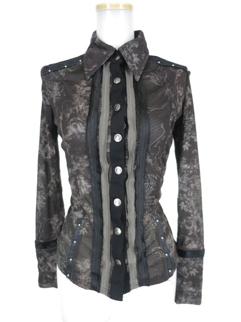 Ozz Croce 総柄メッシュチュールブラウス