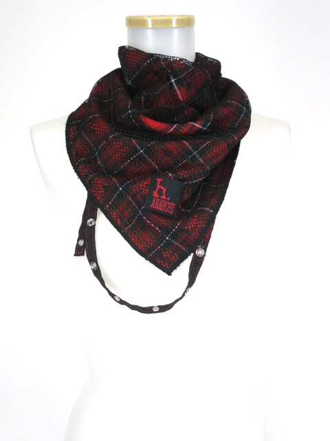 h.ANARCHY ダメージメッシュ重ねチェック柄バンダナ