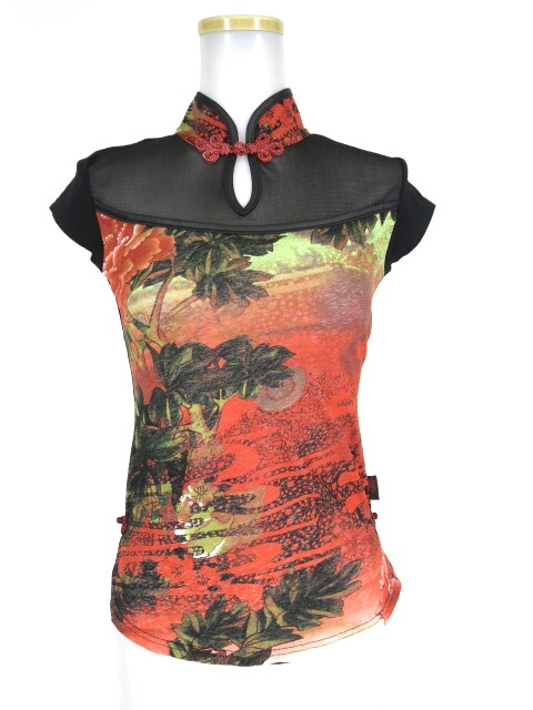 Ozz On 和柄チャイナ半袖カットソー