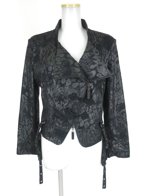 Qutie Frash ヒョウ柄ライダースジャケット