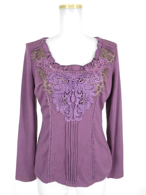 OZZ ANGELO レース付き長袖カットソー