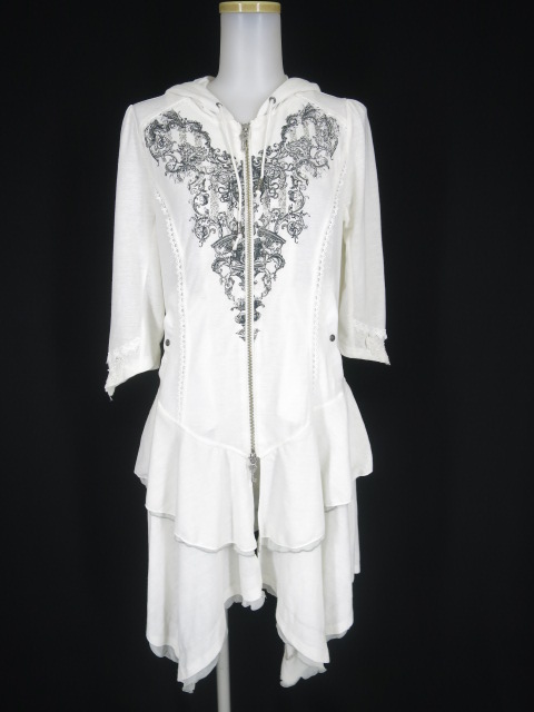 OZZ ONESTE ジップアップ七分袖ニットパーカー