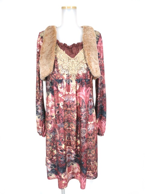 OZZ ONESTE ペイズリー柄ワンピース オッズオン オッズオネスト Ozz On