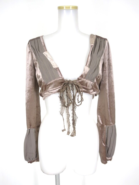 OZZ ANGELO メッシュチュール切替ベロアボレロ