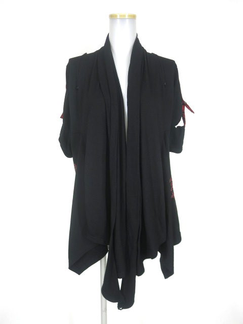 Qutie Frash 龍プリント変形ドレープカーディガン