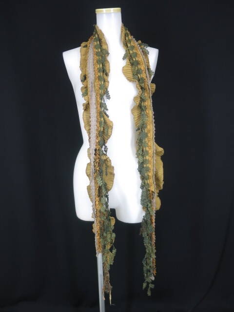 OZZ ANGELO レース付きシフォンストール