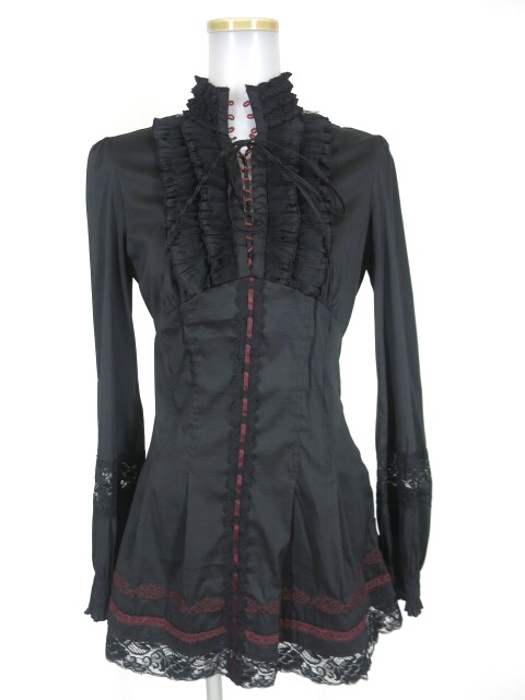 OZZ ONESTE フリル付きプルオーバーチュニックブラウス