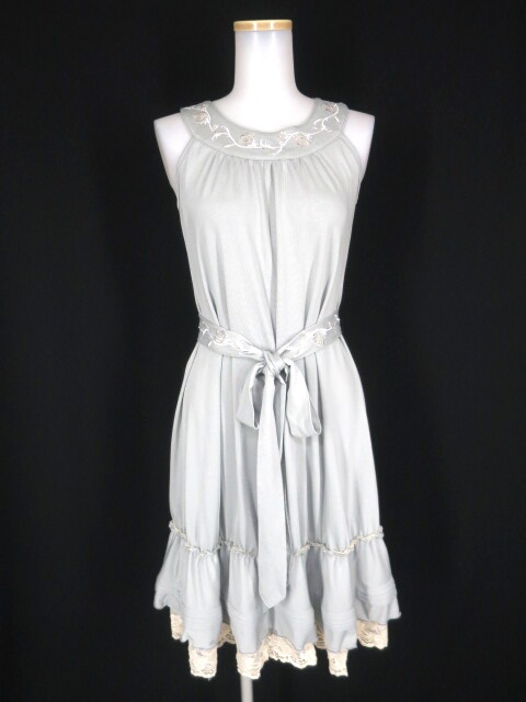 OZZ ONESTE ローズ刺繍入りノースリーブチュニックワンピース