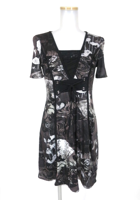 OZZ ONESTE 和柄半袖ワンピース