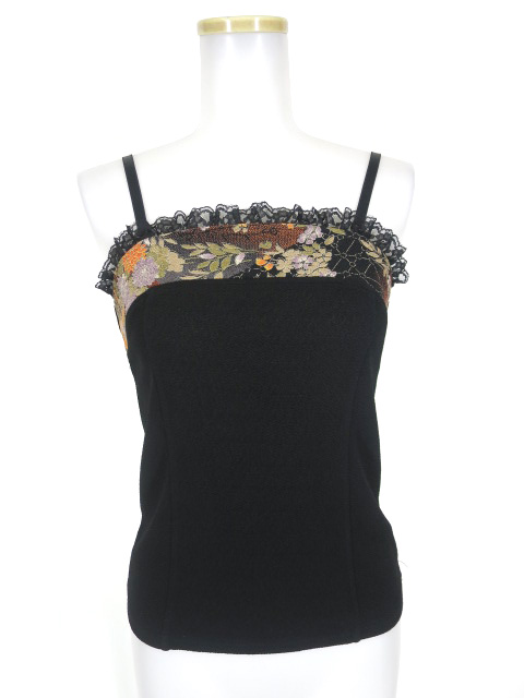 Qutie Frash レース付き和柄切替キャミソール