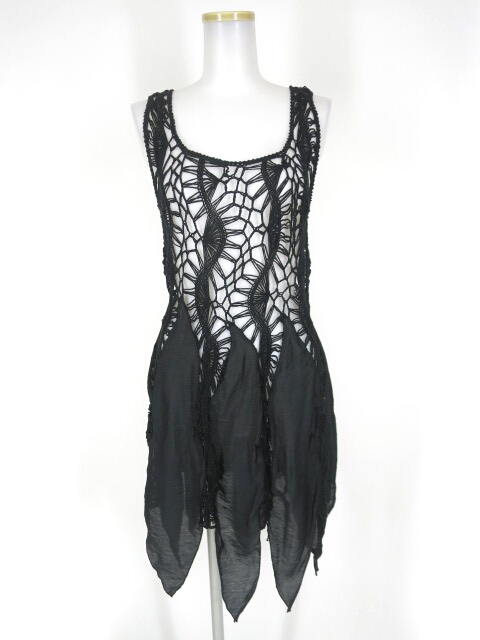 Rozen Kavalier 透かし編みノースリーブニットチュニック