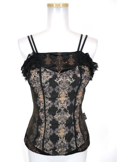 OZZ ANGELO ベロア切替総柄キャミソール