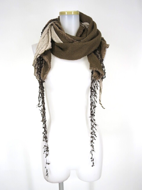 OZZ ANGELO レース付きニットマフラー