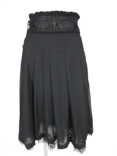 OZZ ONESTE シフォン重ねプリーツフレアスカート