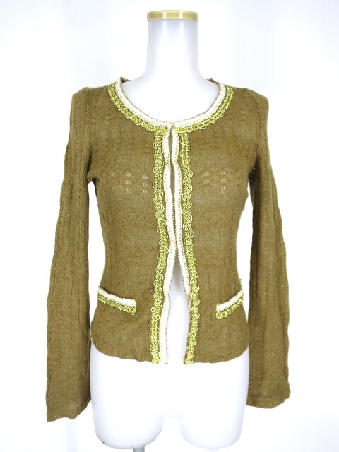 OZZ ANGELO ブレード付き透かしニットカーディガン