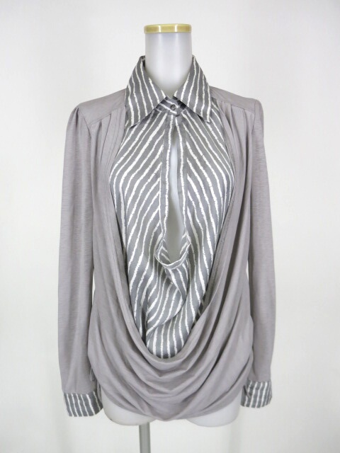 Rozen Kavalier レイヤード風ストライププルオーバーブラウス