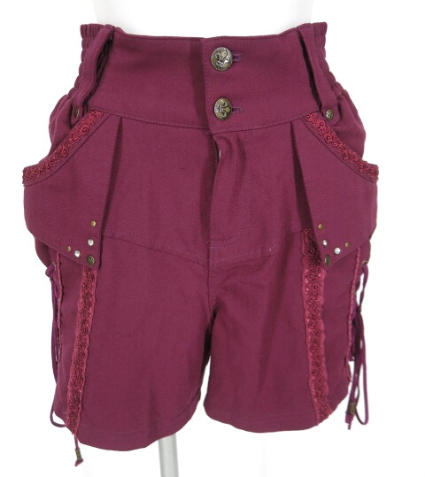 OZZ ANGELO 編み上げ付きショートパンツ