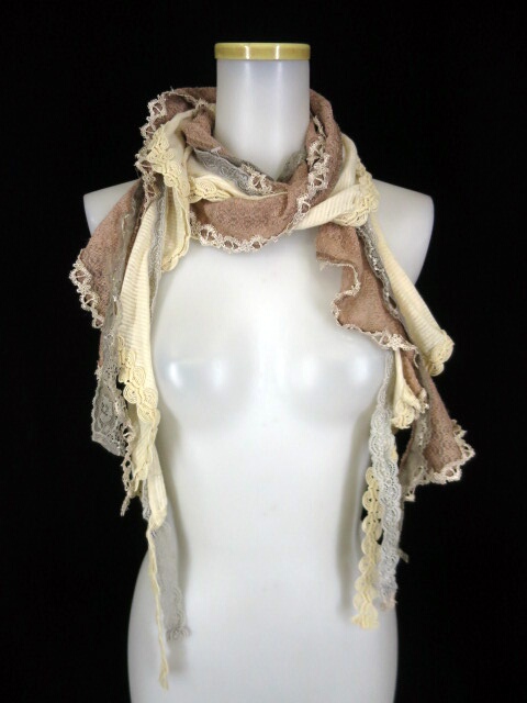 OZZ ANGELO レース付きストール