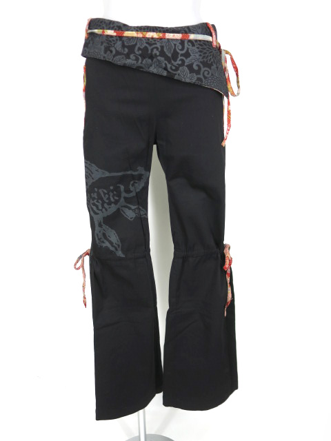 gouk 和柄ウエストフレアパンツ